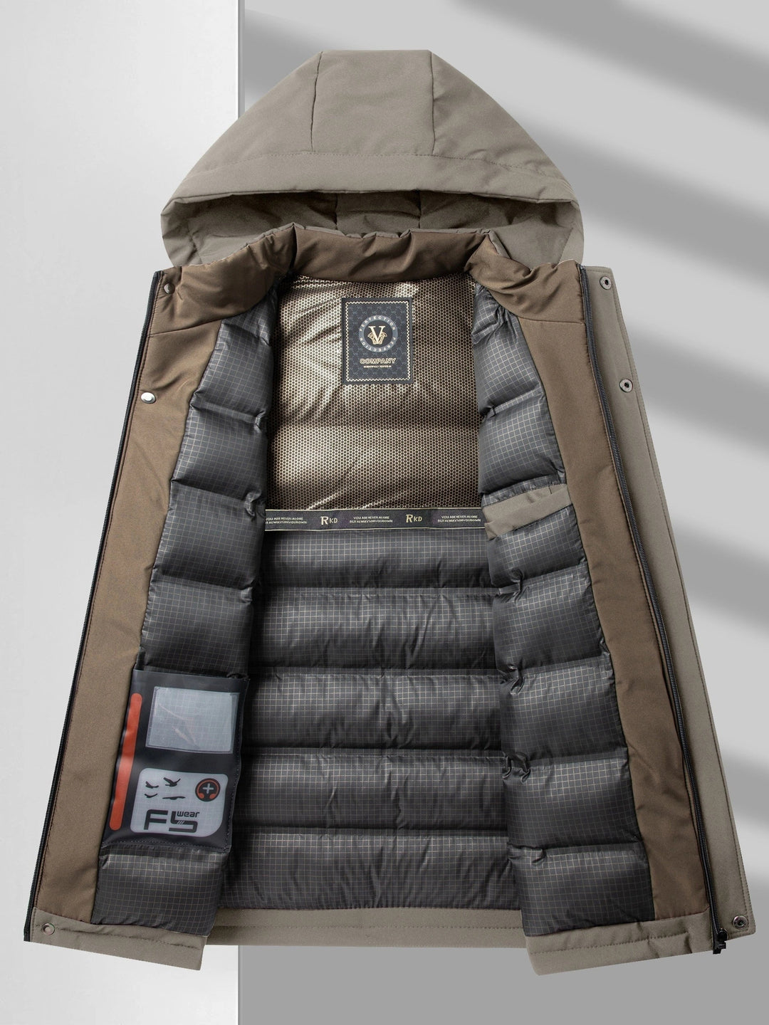Veste d'hiver matelassée à capuche décontractée à manches longues avec fermeture éclair pour hommes | Parfaite pour les activités de plein air