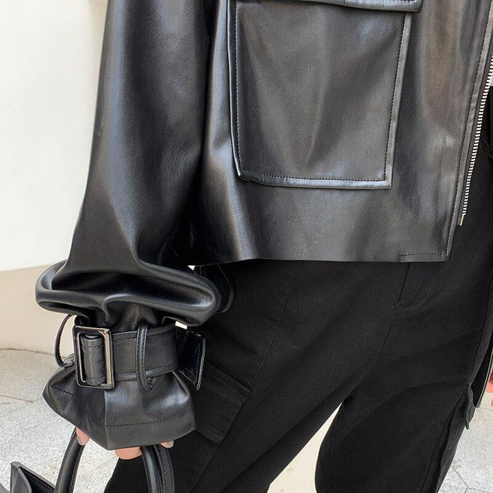 Kulta - giacca in pelle da donna con taglio box