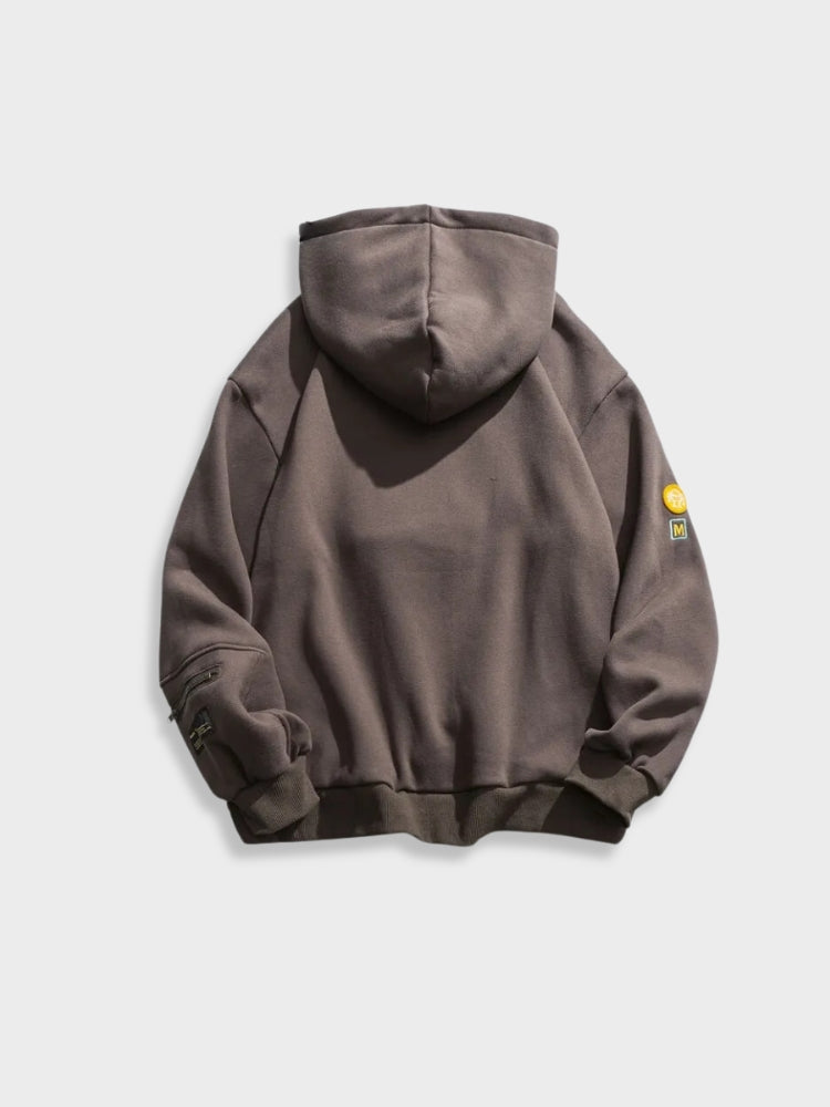 Vintage Einfarbig Mit Emoji-Druck Hoodie Für Herren | Perfekt für Casual Days
