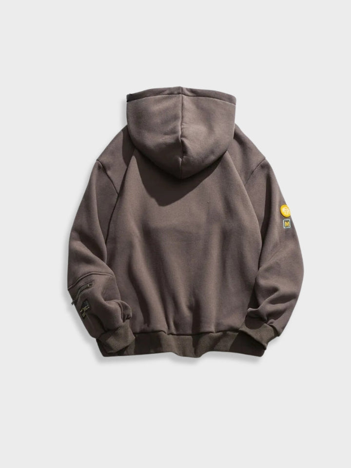 Vintage Einfarbig Mit Emoji-Druck Hoodie Für Herren | Perfekt für Casual Days