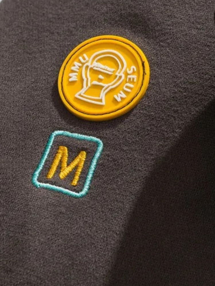 Vintage Einfarbig Mit Emoji-Druck Hoodie Für Herren | Perfekt für Casual Days