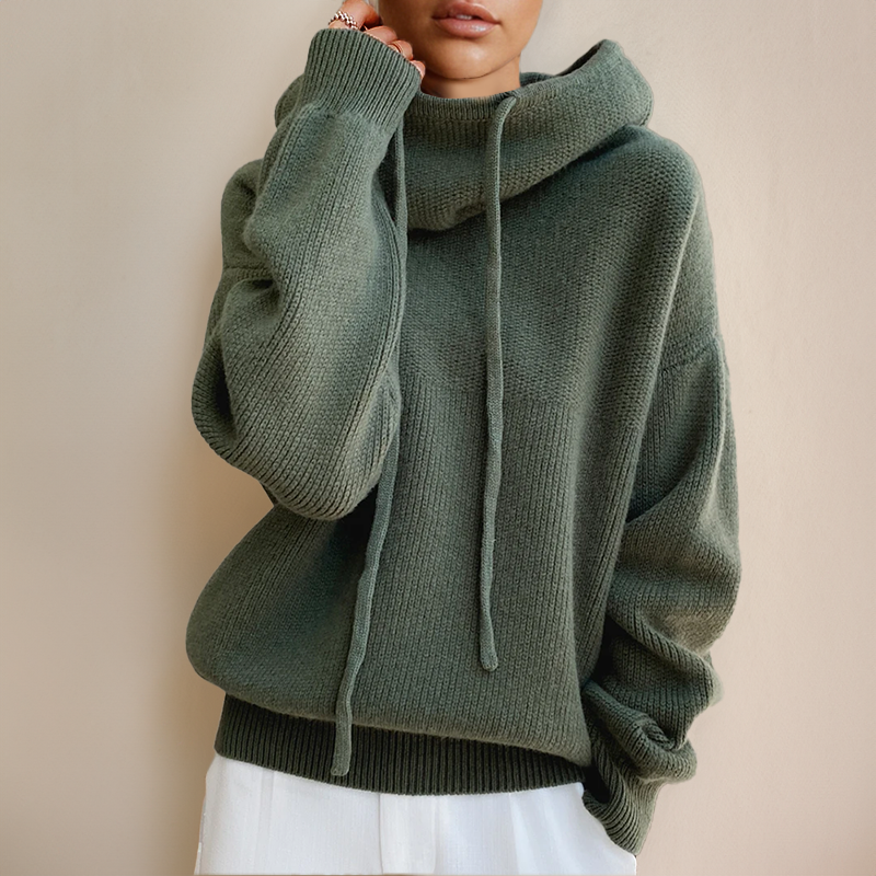 Mariam - Pull à capuche en maille décontracté