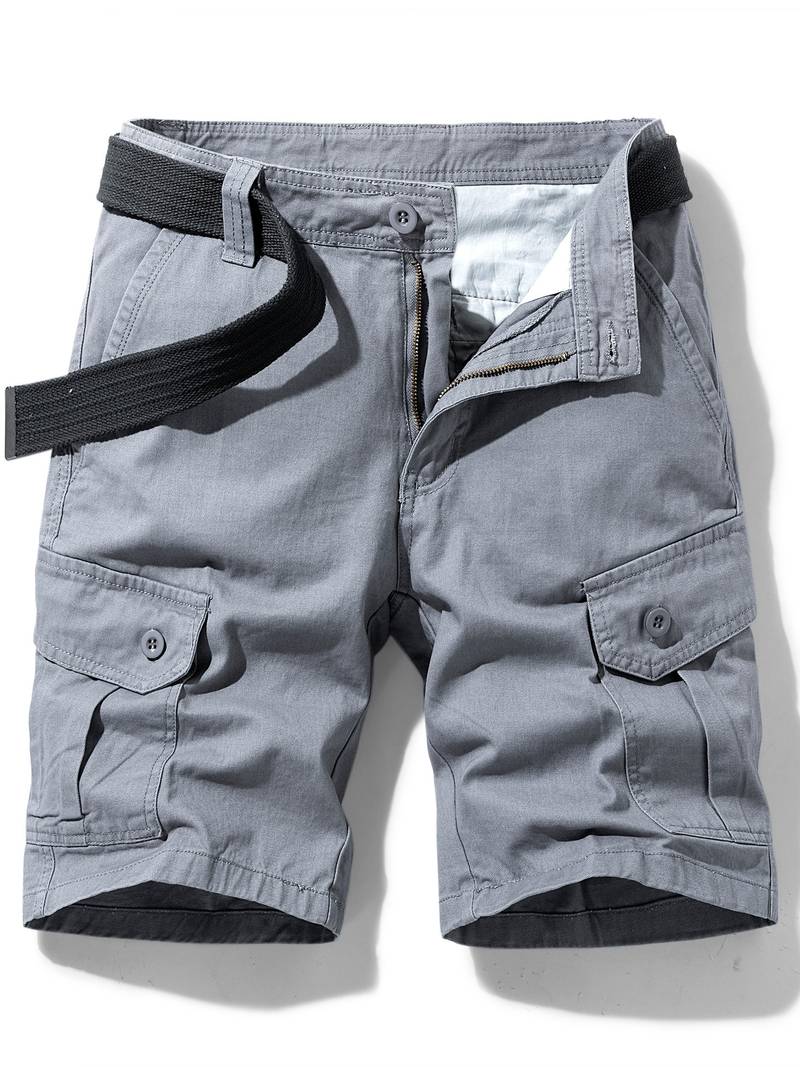 Shorts cargo homme avec ceinture – Pantalon de loisirs fonctionnel avec poches latérales & fermeture éclair pour l'été & l'extérieur