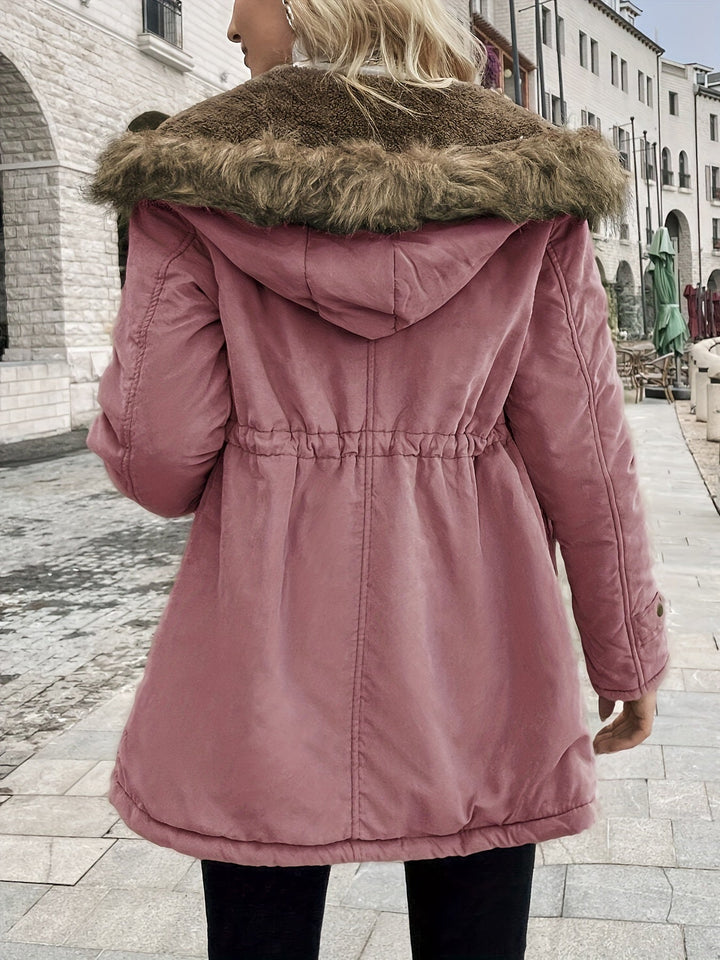 Elegancka zimowa kurtka parka z polaru z wegańskim futrem dla kobiet | Idealna na aktywności na świeżym powietrzu