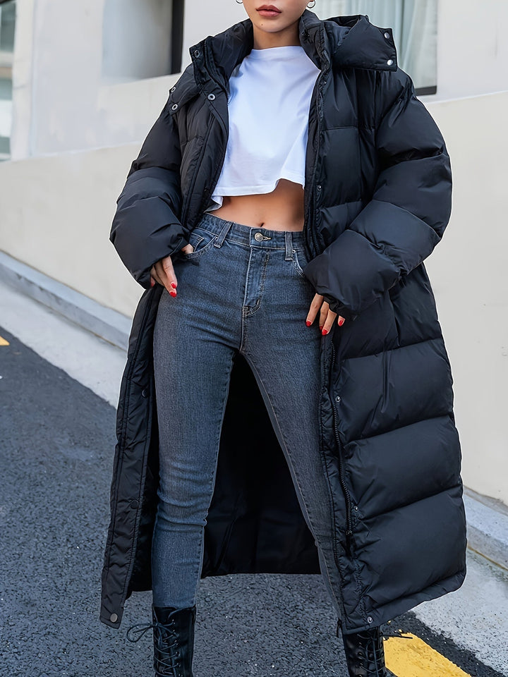 Elegante giacca invernale imbottita in pile lungo per donne | Ideale per l'inverno