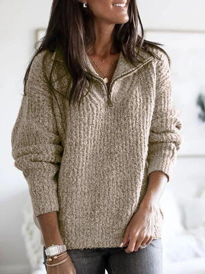 Maglione a collo alto con cerniera