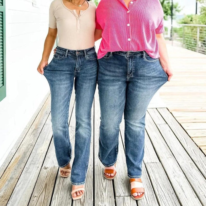 Dailyn - jean denim à jambe large élastique