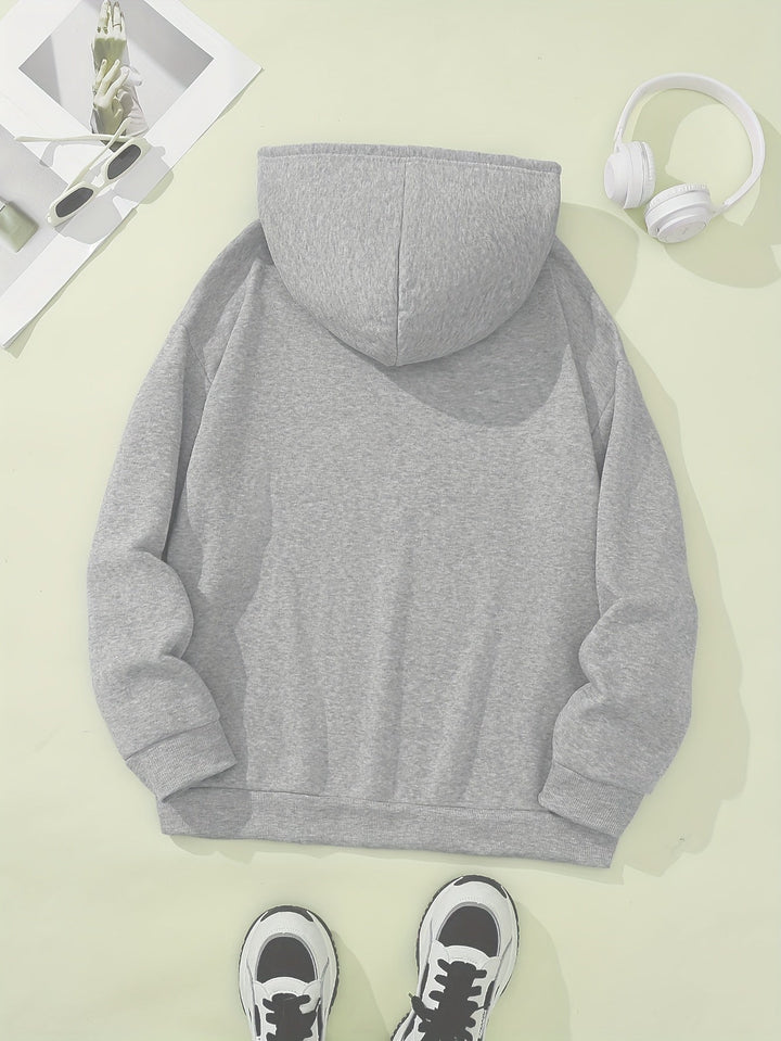 Lässiger Fleece Pullover Hoodie mit Vintage Backprint für Damen | Perfekt für Lässige Tage