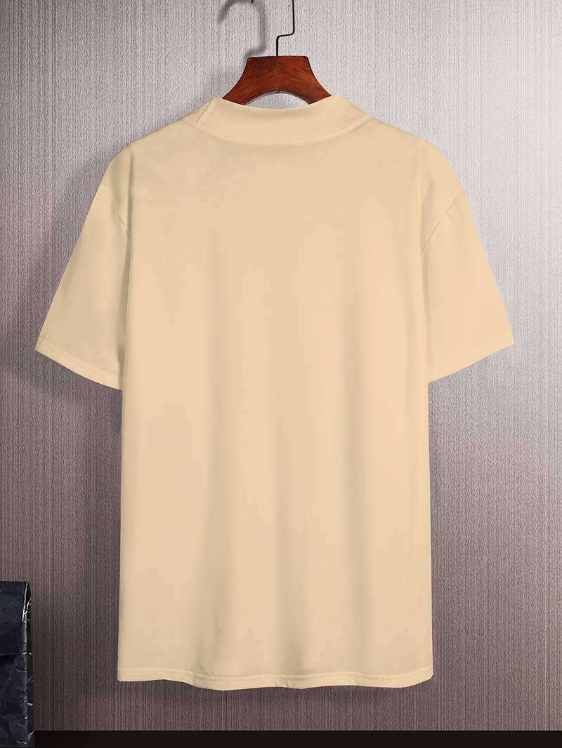 T-shirt à col roulé pour homme à manches courtes – Haut ajusté pour affaires, loisirs et looks superposés