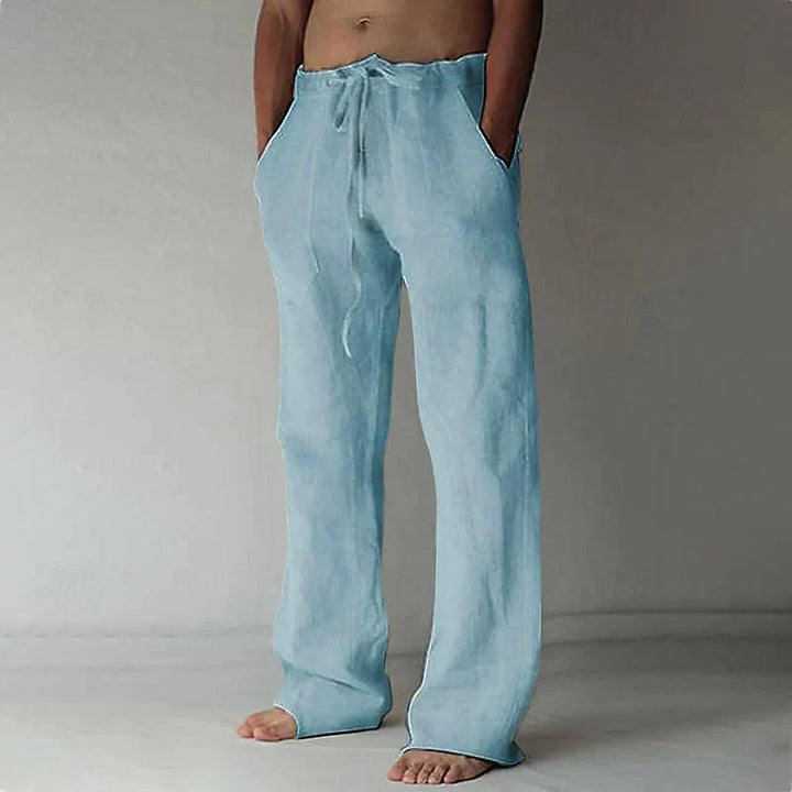 Herren Leinenhose mit Kordelzug – Luftige Freizeithose in weiter Passform für Sommer, Strand & Entspannung
