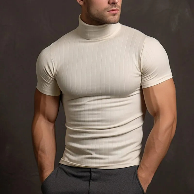 Gerald | Elegant and comfortable short-sleeve turtleneck sweater for men