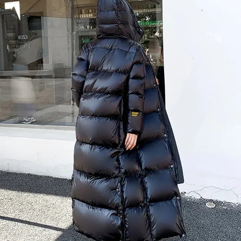 Parka invernale lungo nero casual da donna | Ideale per l'inverno