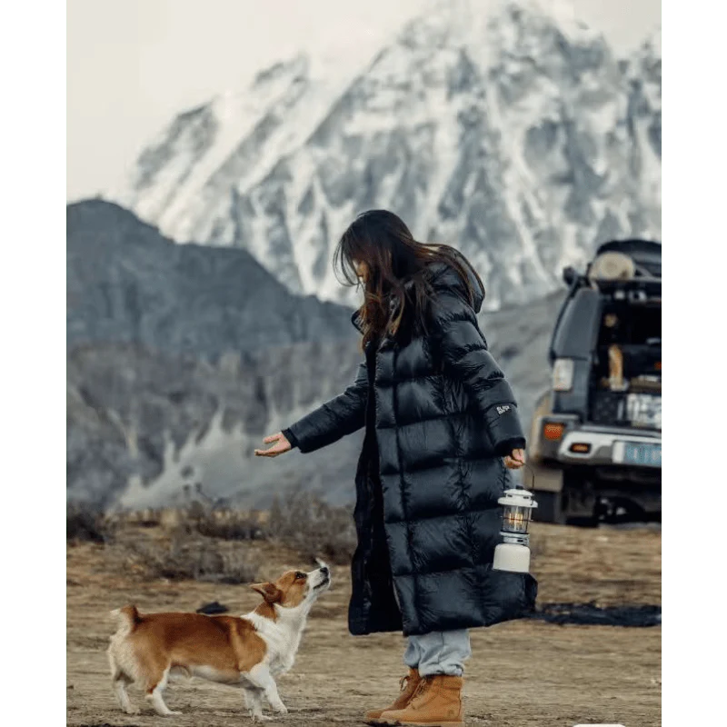 Parka invernale lungo nero casual da donna | Ideale per l'inverno