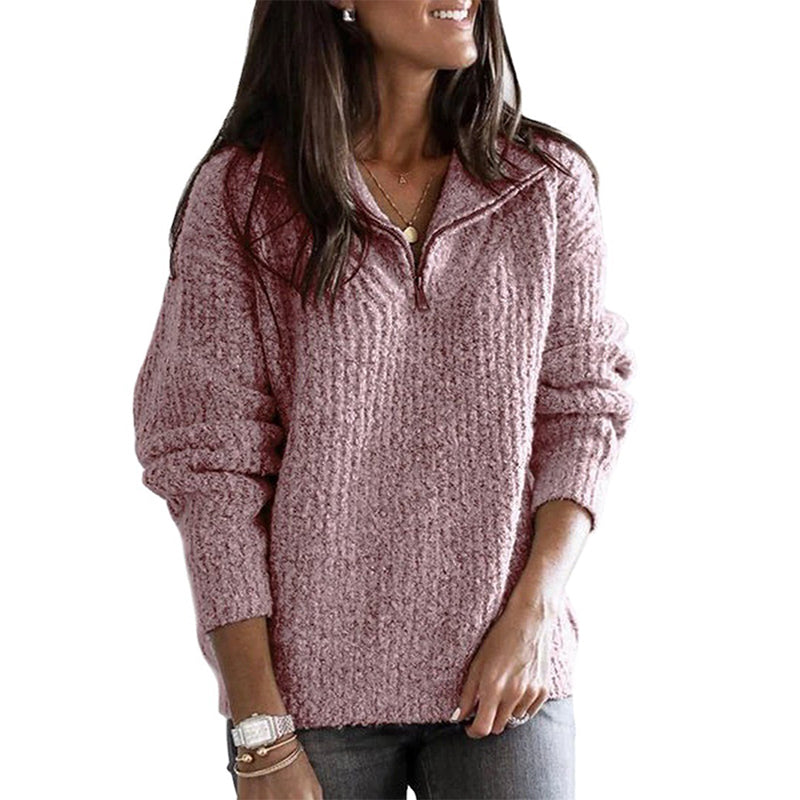 Luxy | Pull en maille de laine doublé avec fermeture éclair