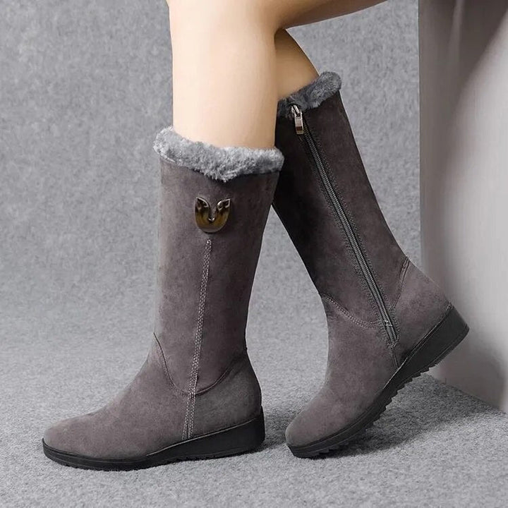 Warme Flache Winter Knöchel Stiefel Mit Wolle Für Damen | Ideal für Winter