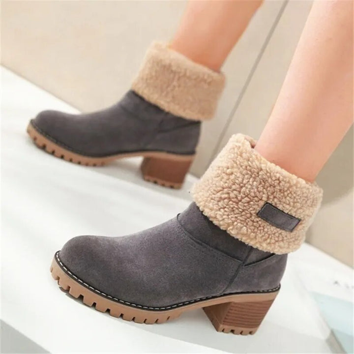 Bottes d'hiver chaudes et confortables à cheville avec laine pour femmes | Parfait pour les activités de plein air