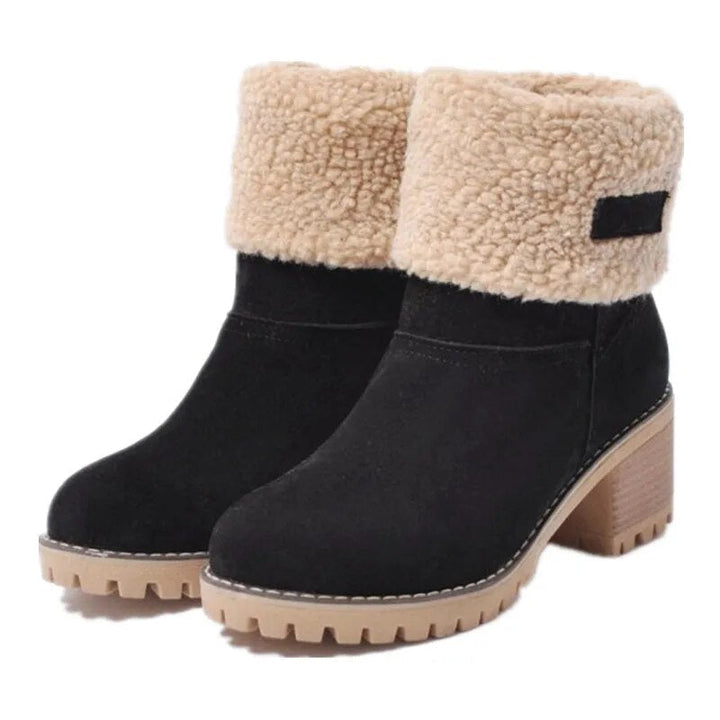 Bottes d'hiver chaudes et confortables à cheville avec laine pour femmes | Parfait pour les activités de plein air