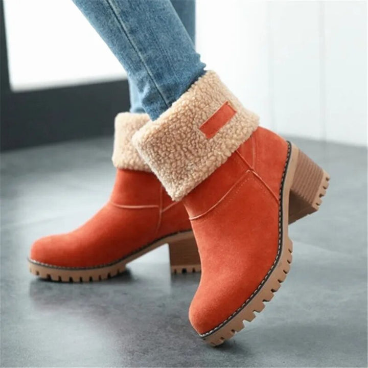Bottes d'hiver chaudes et confortables à cheville avec laine pour femmes | Parfait pour les activités de plein air