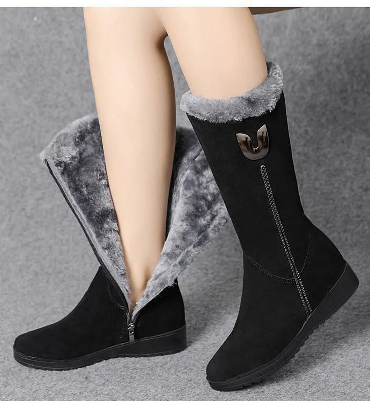 Elegante Flacke Overknee Stiefel mit Reißverschluss für Damen | Perfekt für den Alltag