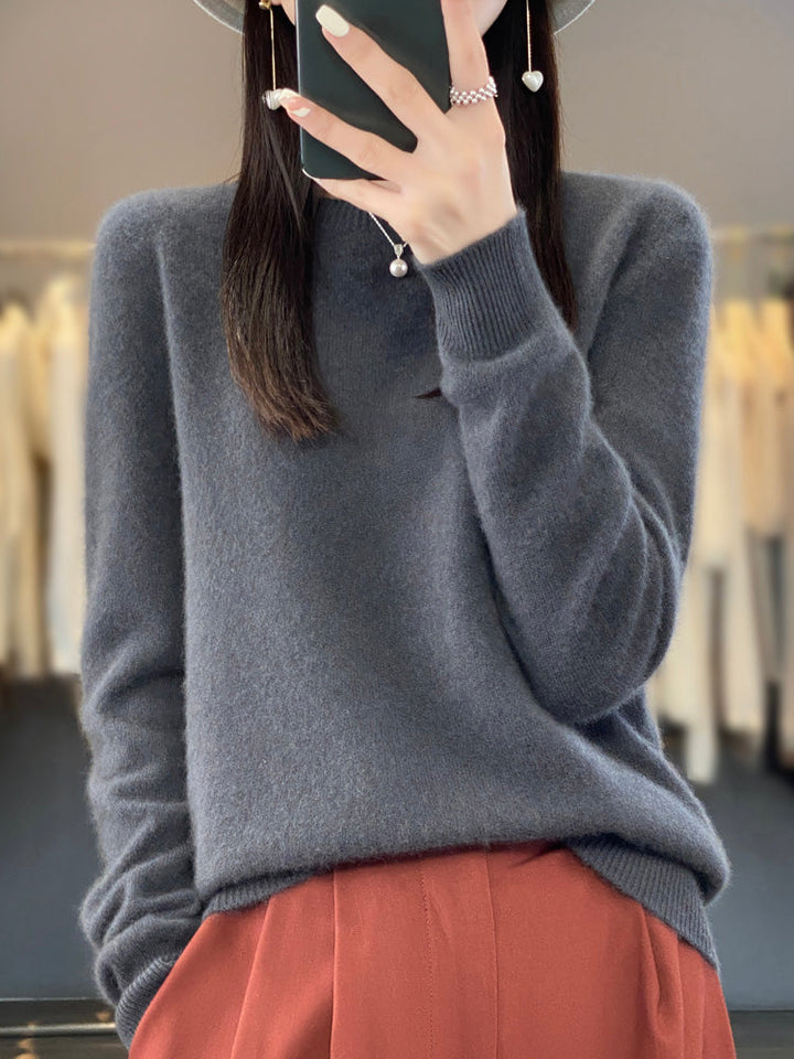 Brenna - lässiger Strickpullover mit O-Ausschnitt