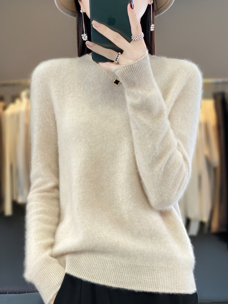 Brenna - lässiger Strickpullover mit O-Ausschnitt