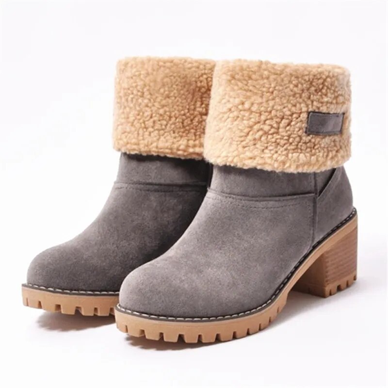 Bottes d'hiver chaudes et confortables à cheville avec laine pour femmes | Parfait pour les activités de plein air