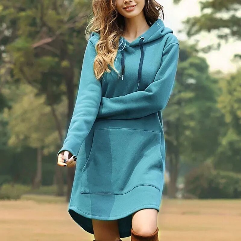 Parisa - Robe sweat-shirt douillette avec capuche pour femmes