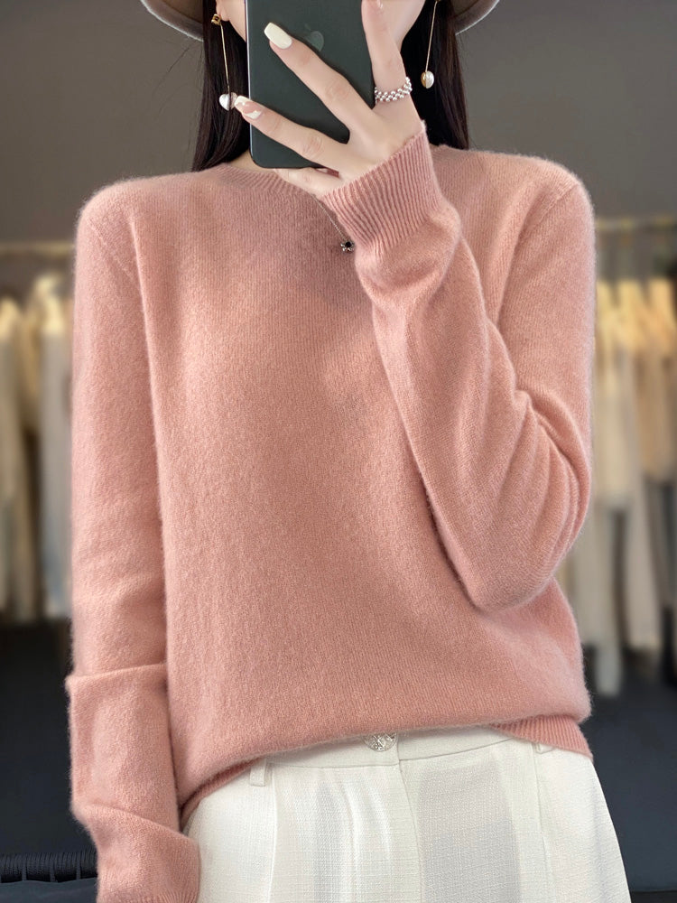 Brenna - lässiger Strickpullover mit O-Ausschnitt