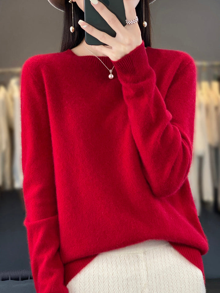 Brenna - lässiger Strickpullover mit O-Ausschnitt