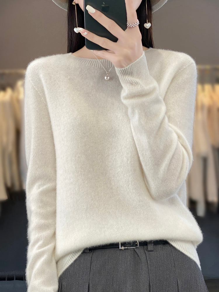 Brenna - lässiger Strickpullover mit O-Ausschnitt