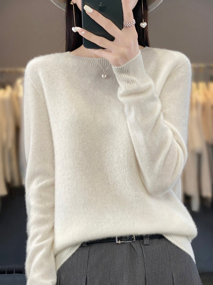 Brenna - lässiger Strickpullover mit O-Ausschnitt