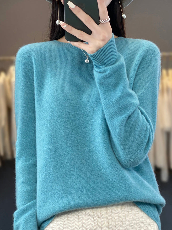 Brenna - lässiger Strickpullover mit O-Ausschnitt
