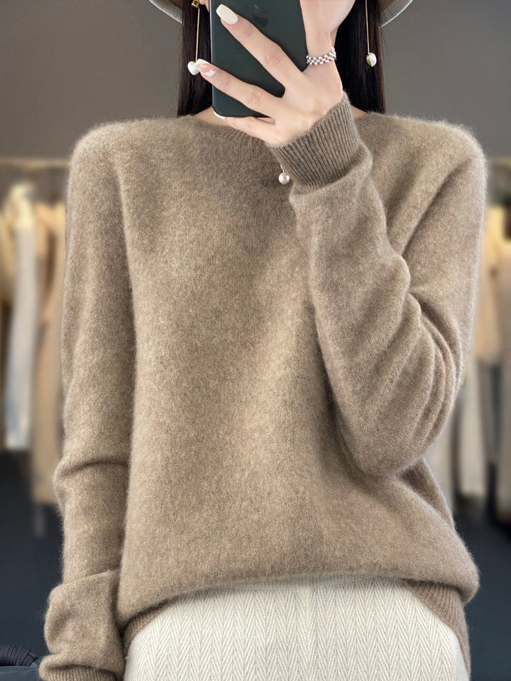 Brenna - lässiger Strickpullover mit O-Ausschnitt