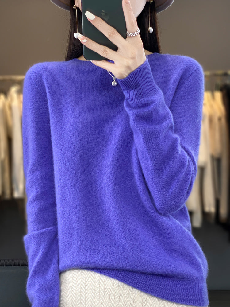 Brenna - lässiger Strickpullover mit O-Ausschnitt