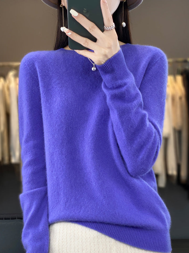Brenna - lässiger Strickpullover mit O-Ausschnitt