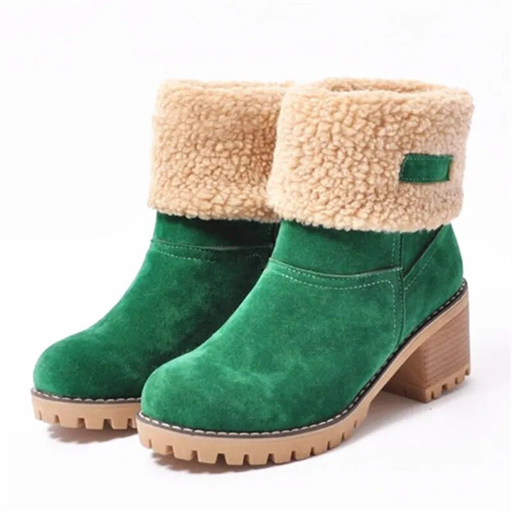 Bottes d'hiver chaudes et confortables à cheville avec laine pour femmes | Parfait pour les activités de plein air