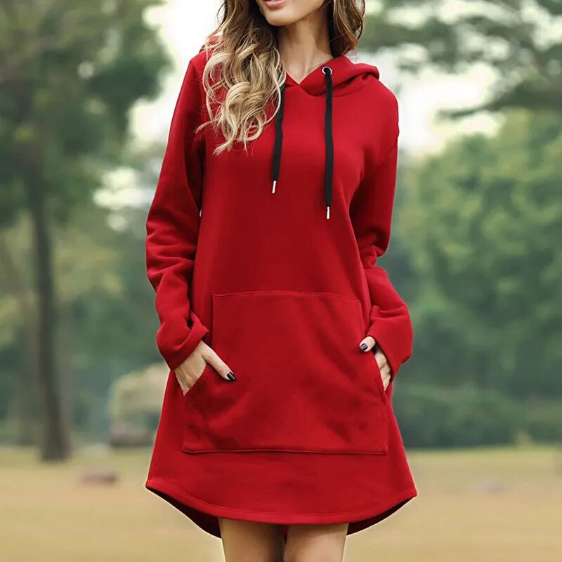 Parisa - Robe sweat-shirt douillette avec capuche pour femmes