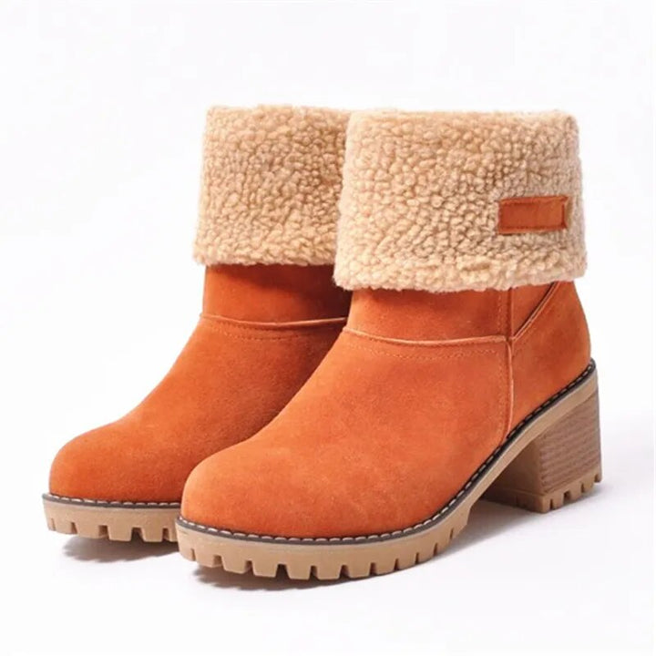 Bottes d'hiver chaudes et confortables à cheville avec laine pour femmes | Parfait pour les activités de plein air