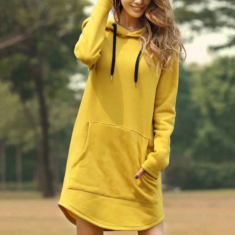 Parisa - Robe sweat-shirt douillette avec capuche pour femmes