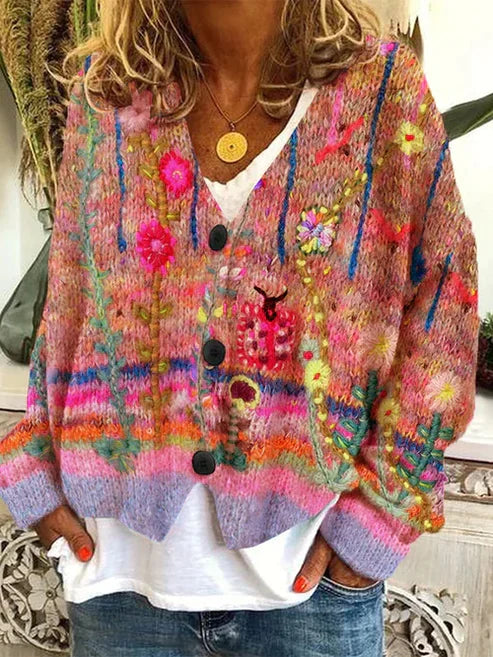Celine | Giacca stampata colorata e alla moda con bottoni