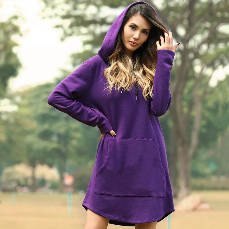 Parisa - Robe sweat-shirt douillette avec capuche pour femmes