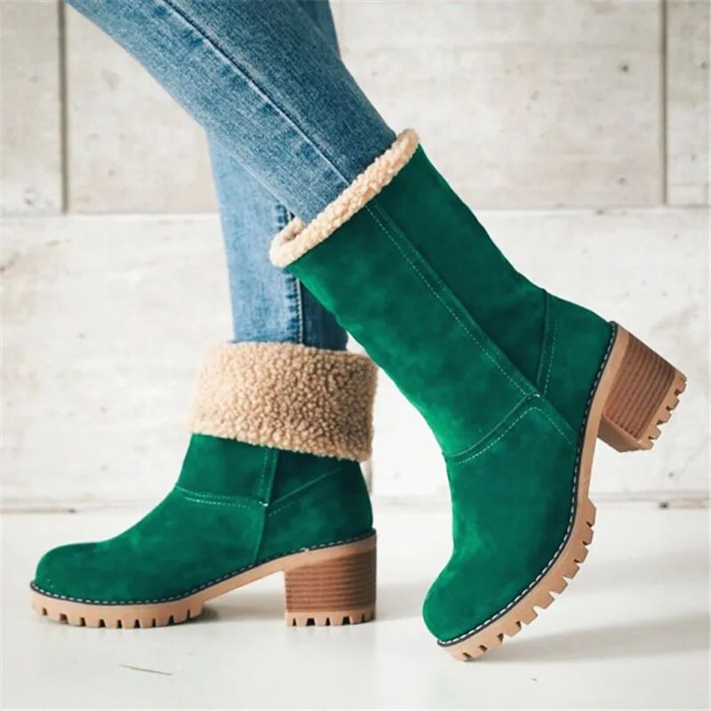 Bottes d'hiver chaudes et confortables à cheville avec laine pour femmes | Parfait pour les activités de plein air