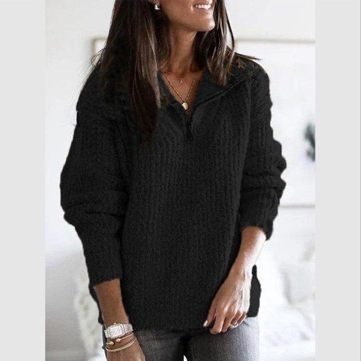 Luxy | Pull en maille de laine doublé avec fermeture éclair