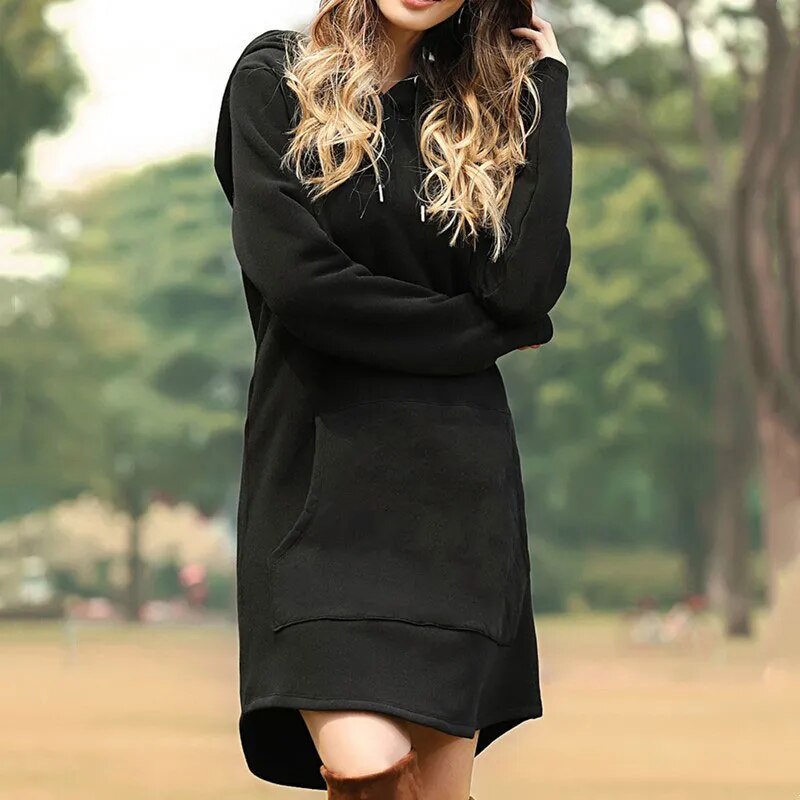 Parisa - Robe sweat-shirt douillette avec capuche pour femmes