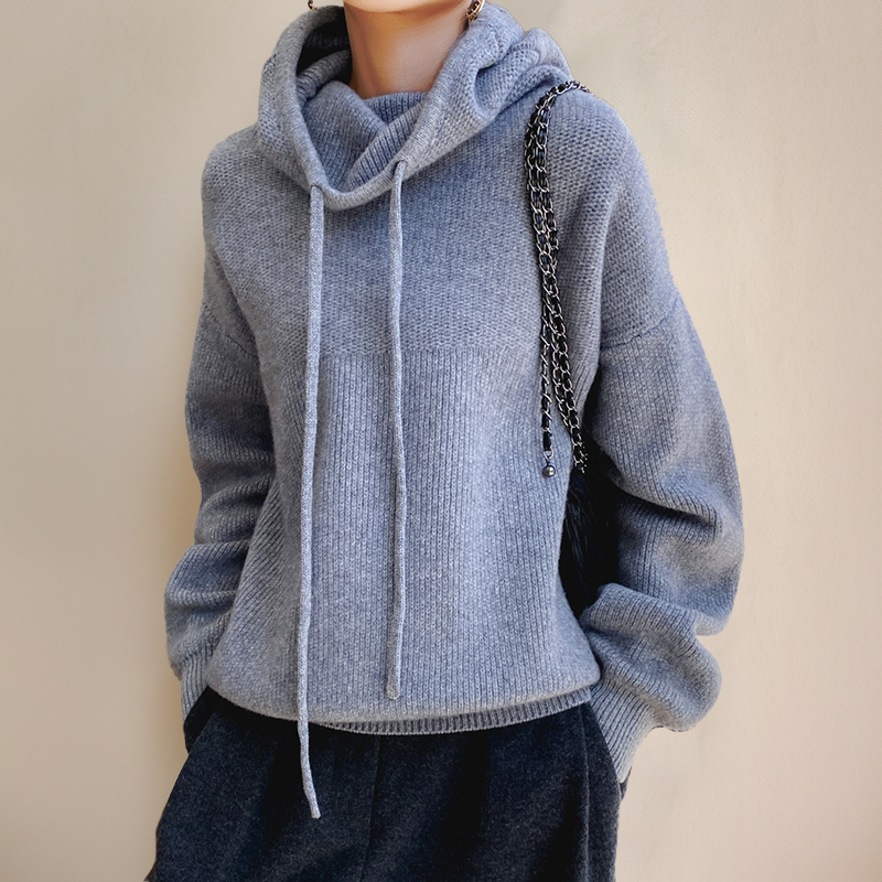 Mariam - Pull à capuche en maille décontracté
