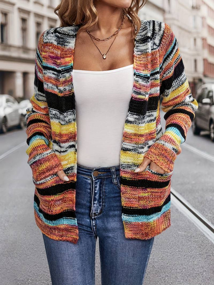 Joy - elegant multicolored knit cardigan