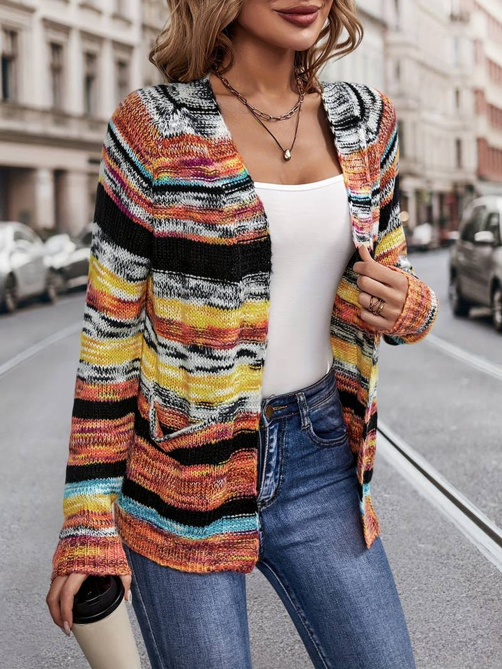Joy - elegant multicolored knit cardigan