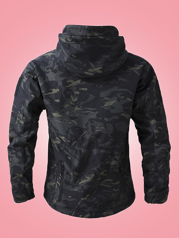 Coupe-vent militaire chaud camouflage avec poches zippées pour hommes | Parfait pour les activités de plein air