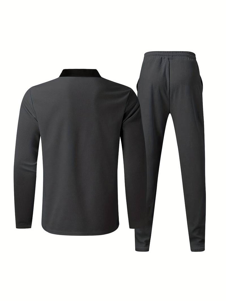 Ensemble pour homme en deux pièces – Ensemble de loisirs et survêtement d'entraînement à col montant à la mode