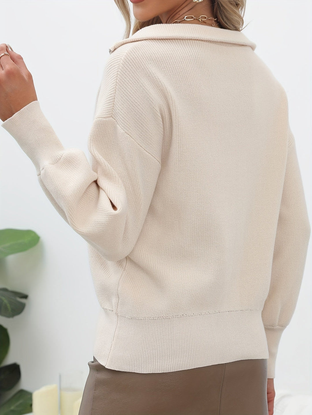 Lauri - Pull décontracté avec fermeture éclair pour femmes